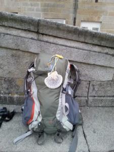 10. My Camino pack with Manuel's gift attached. 