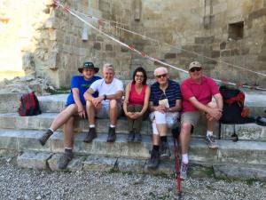 This inspirational 85-year-old man walks 100 km (60 miles) on the Camino each year. Was happy he chose to spend some moments with Lois and I at San Anton.
